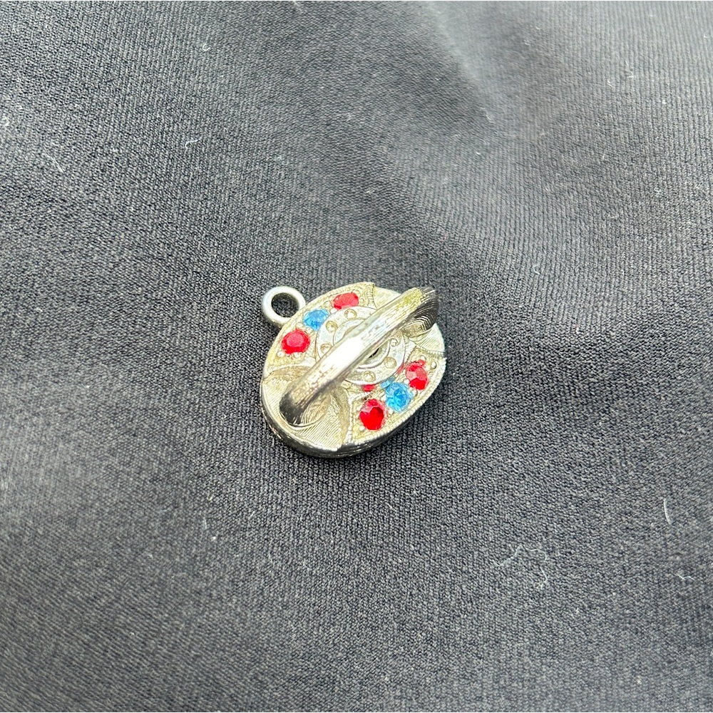 Vintage Rhinestone Rotary Telephone Phone Charm